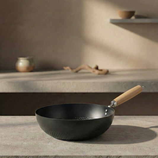 The Solo Wok (22cm) | Premium Nitride Iron Series | Chemical-Free